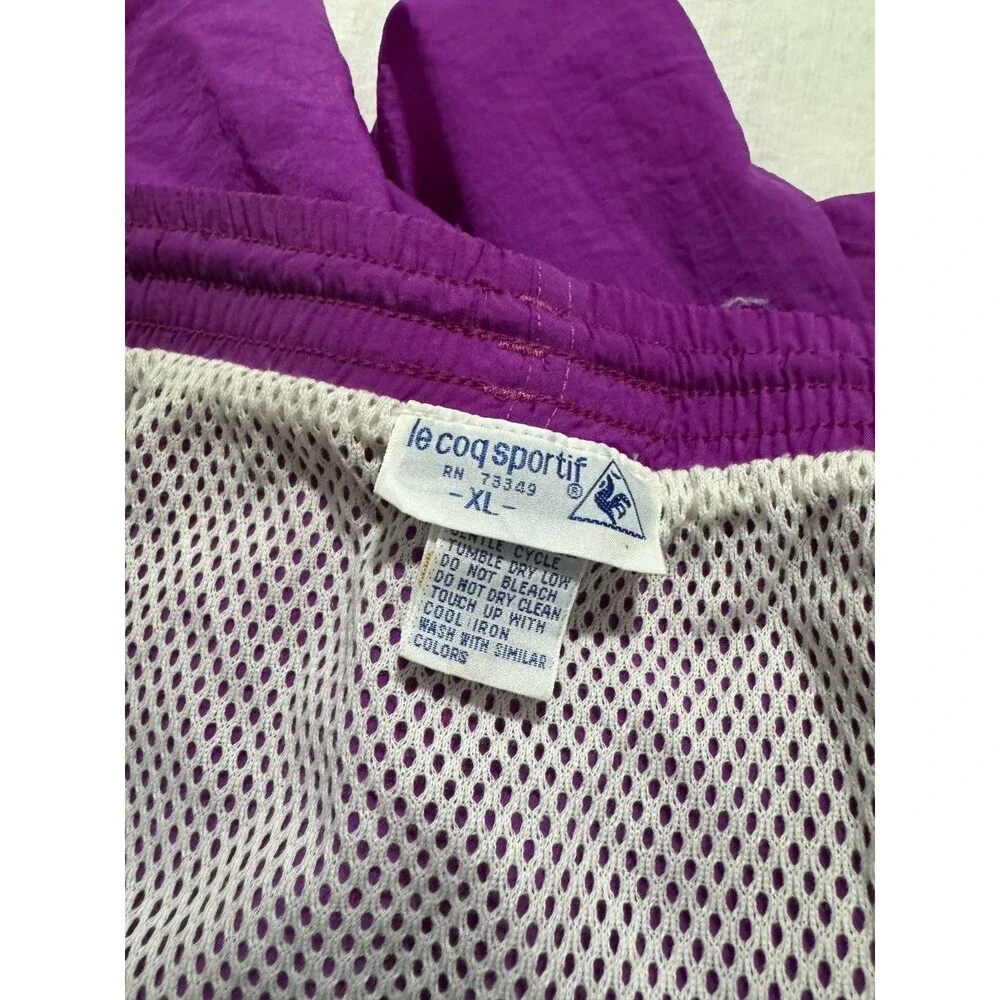 Vintage Le Coq Sportif Swim Trunks Adult XL Purple Swimsuit Shorts 1980s Logo